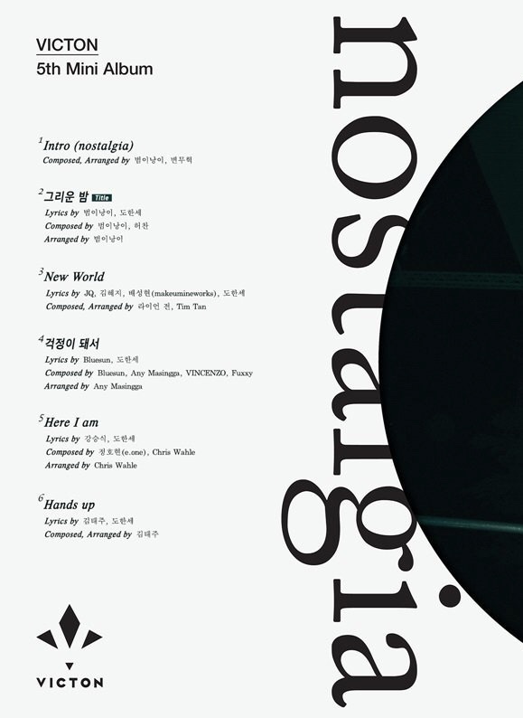VICTON "Nostalgia" lista de canciones