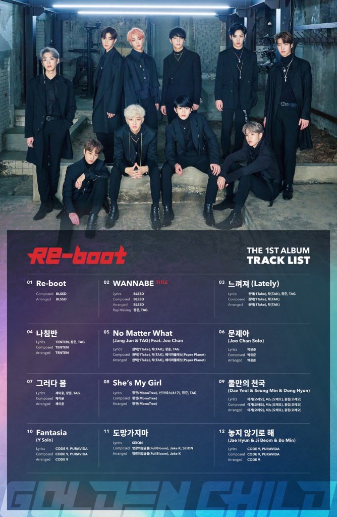Golden Child: Re-boot, lista de canciones.
