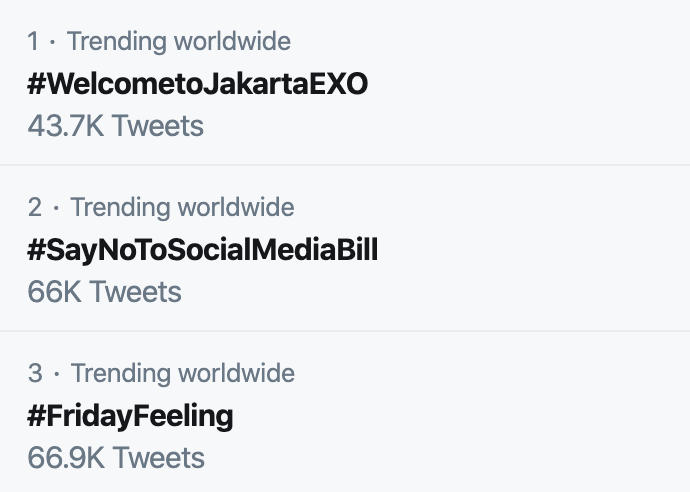 tweeter tending mundial exo